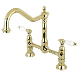 Online Heritage Deck Mount Kitchen Bridge Faucet Bridge Faucets