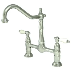 Online Heritage Deck Mount Kitchen Bridge Faucet Bridge Faucets