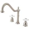Heritage Deck Mount Widespread 3-Hole Kitchen Faucet Widespread Kitchen Faucets