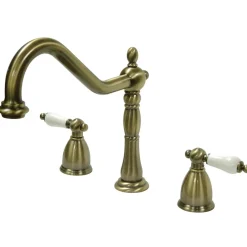 Discount Heritage Deck Mount Widespread Kitchen Faucet Widespread Kitchen Faucets