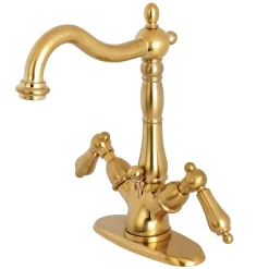 Online Heritage Deck Mount 4-Inch Centerset Bathroom Faucet with Pop-Up Drain Single Hole|4
