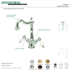 Online Heritage Deck Mount 2-Handle Vessel Sink Faucet Vessel Faucets