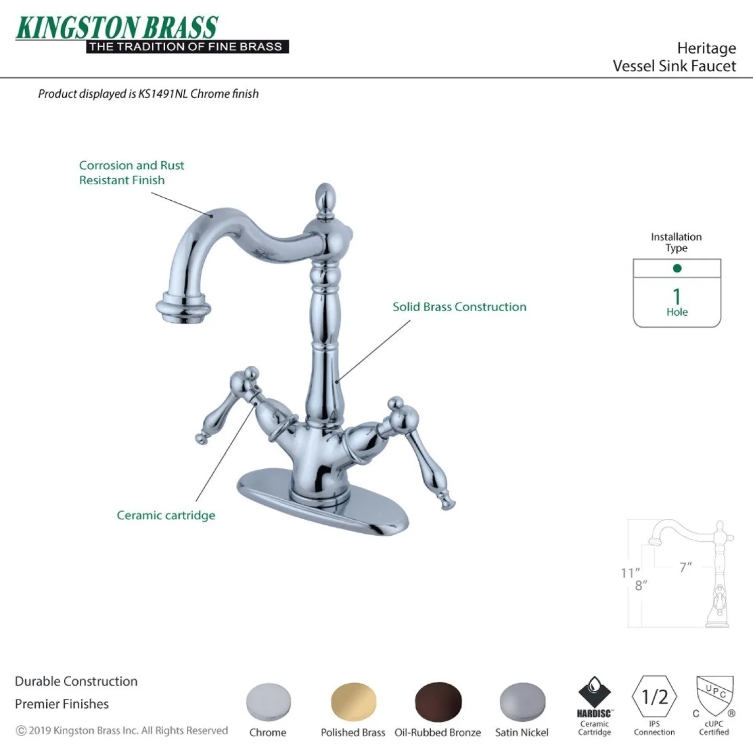 Clearance Heritage Deck Mount Vessel Sink Faucet Vessel Faucets