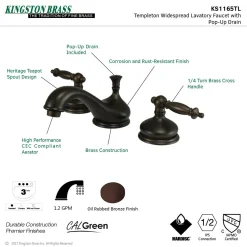 Hot Heritage Deck Mount 8-Inch Widespread 3-Hole Bathroom Faucet 8