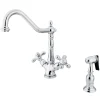 Sale Heritage Double Handle Kitchen Faucet with Side Sprayer Faucets With Side Spray