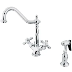 Sale Heritage Double Handle Kitchen Faucet with Side Sprayer Faucets With Side Spray