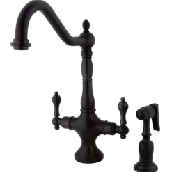 Best Heritage 2-Handle Kitchen Faucet with Brass Sprayer Faucets With Side Spray
