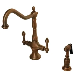 Best Heritage 2-Handle Kitchen Faucet with Brass Sprayer Faucets With Side Spray