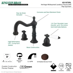 Sale Heritage 2-Handle 8-Inch Widespread Bathroom Faucet 8