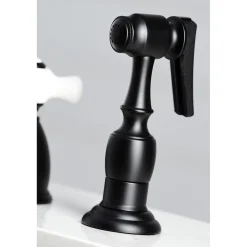 New Heritage 4-Hole Widespread Kitchen Faucet with Brass Sprayer Widespread Kitchen Faucets|Faucets With Side Spray