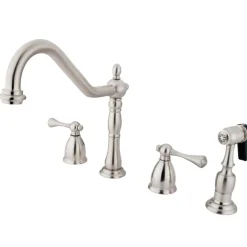 Outlet Heritage 4-Hole Widespread Kitchen Faucet Widespread Kitchen Faucets|Faucets With Side Spray