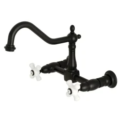 Hot Heritage 2-Hole 8-Inch Wall Mount Kitchen Faucet Wall Mounted Kitchen Faucets