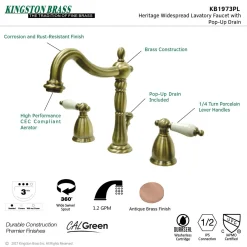 Discount Heritage 3-Hole 8-Inch Widespread Bathroom Faucet 8