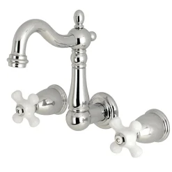 Best Heritage 3-Hole 8-Inch Center Wall Mount Bathroom Faucet Wall Mount