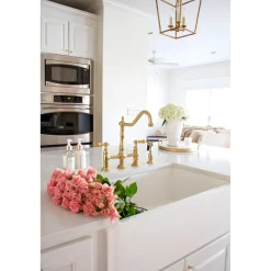 Heritage 8-Inch Bridge Kitchen Faucet with Brass Sprayer Bridge Faucets