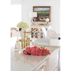 Heritage 8-Inch Bridge Kitchen Faucet with Brass Sprayer Bridge Faucets