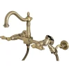Discount Heritage 8-Inch Centerset Wall Mount Kitchen Faucet with Brass Sprayer Wall Mounted Kitchen Faucets|Faucets With Side Spray