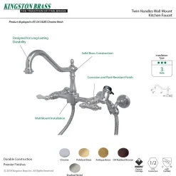 Sale Heritage 8-Inch Wall Mount Kitchen Faucet with Brass Sprayer Wall Mounted Kitchen Faucets
