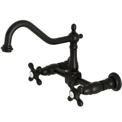 Clearance Heritage 8-Inch Wall Mount 2-Hole Kitchen Faucet Wall Mounted Kitchen Faucets