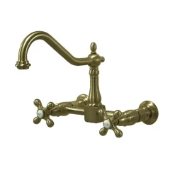 Clearance Heritage 8-Inch Wall Mount 2-Hole Kitchen Faucet Wall Mounted Kitchen Faucets