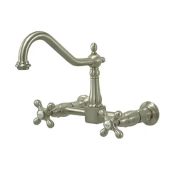 Clearance Heritage 8-Inch Wall Mount 2-Hole Kitchen Faucet Wall Mounted Kitchen Faucets