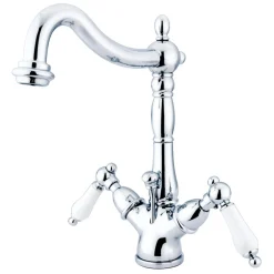 Clearance Heritage 4-Inch Centerset Deck Mount Bathroom Faucet with Pop-Up Drain Single Hole|4