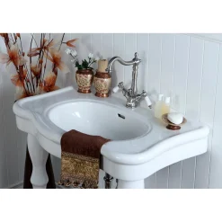 Clearance Heritage 4-Inch Centerset Deck Mount Bathroom Faucet with Pop-Up Drain Single Hole|4