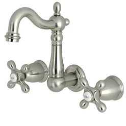 Clearance Heritage 8-Inch Center Wall Mount Bathroom Faucet Wall Mount