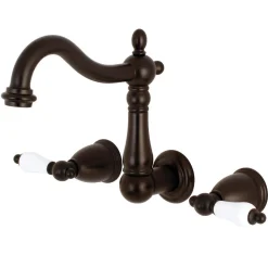 Online Heritage 8-Inch Center Wall Mount 3-Hole Bathroom Faucet Wall Mount