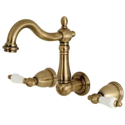 Online Heritage 8-Inch Center Wall Mount 3-Hole Bathroom Faucet Wall Mount