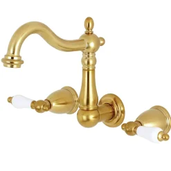 Online Heritage 8-Inch Center Wall Mount 3-Hole Bathroom Faucet Wall Mount