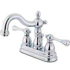 Best Heritage 4-Inch Centerset Bathroom Faucet with Brass Pop-Up Drain 4" Center Set