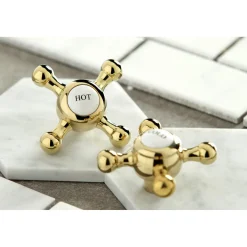 Hot Heritage 8-Inch Widespread Cross-Handle Bathroom Faucet 8