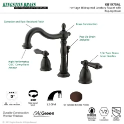 New Heritage 8-Inch Widespread Bathroom Faucet 8" Widespread