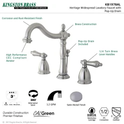 New Heritage 8-Inch Widespread Bathroom Faucet 8