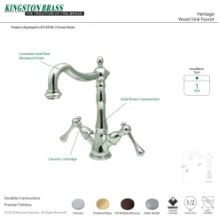 Heritage Lever-Handle Vessel Sink Faucet Vessel Faucets