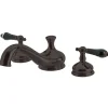 Heritage Onyx Roman Tub Filler with Black Porcelain Lever Handle Tub Faucets