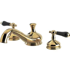 Heritage Onyx Roman Tub Filler with Black Porcelain Lever Handle Tub Faucets