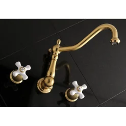 Online Heritage Two Handles Wall Mount Tub Filler Tub Faucets