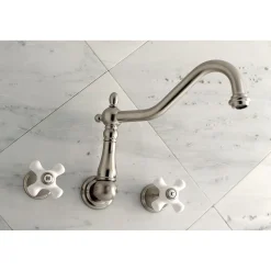 Online Heritage Two Handles Wall Mount Tub Filler Tub Faucets