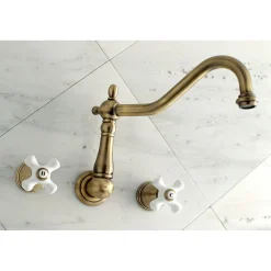 Online Heritage Two Handles Wall Mount Tub Filler Tub Faucets