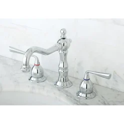 Best Heritage Two Handle 8" to 14" Widespread Three Hole Lavatory Faucet with Brass Pop-up 8" Widespread