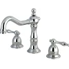 Best Heritage Two Handle Deck Mount 8" to 14" Widespread Lavatory Faucet with Brass Pop-up 8" Widespread