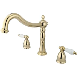 Clearance Heritage Two Handle Three Hole Roman Tub Filler Tub Faucets