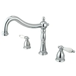 Clearance Heritage Two Handle Three Hole Roman Tub Filler Tub Faucets