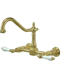 Hot Heritage 8" Wall Mount Kitchen Faucet Wall Mounted Kitchen Faucets