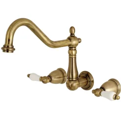 Best Heritage Wall Mount 2-Handle Kitchen Faucet Wall Mounted Kitchen Faucets