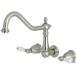 Best Heritage Wall Mount 2-Handle Kitchen Faucet Wall Mounted Kitchen Faucets