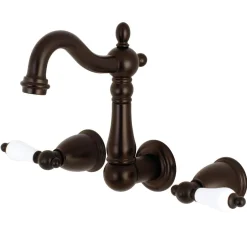 Best Heritage Wall Mount 8-Inch Center Bathroom Faucet Wall Mount