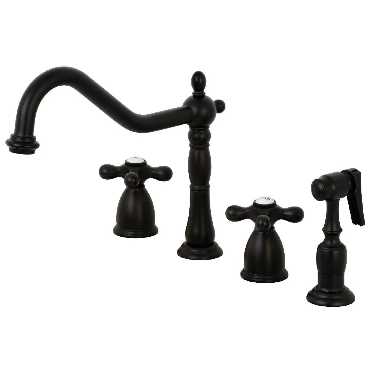 New Heritage Widespread Kitchen Faucet with Brass Sprayer Widespread Kitchen Faucets|Faucets With Side Spray